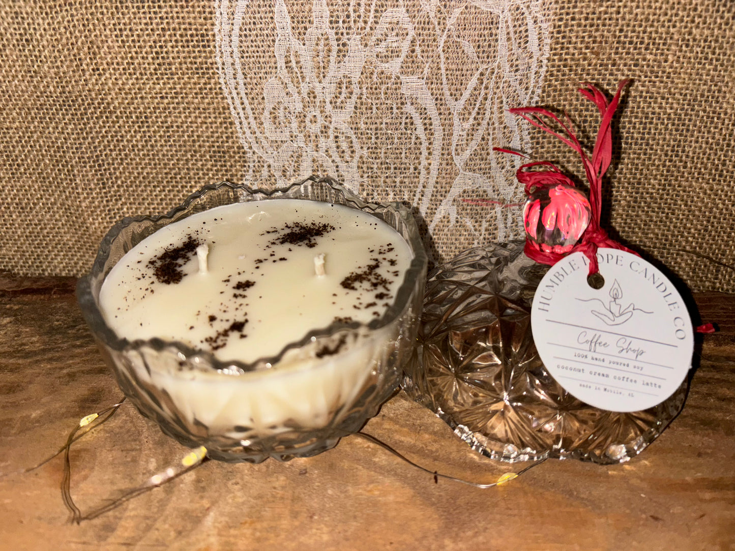 Coffee Shop 10oz Glass Candy Jar