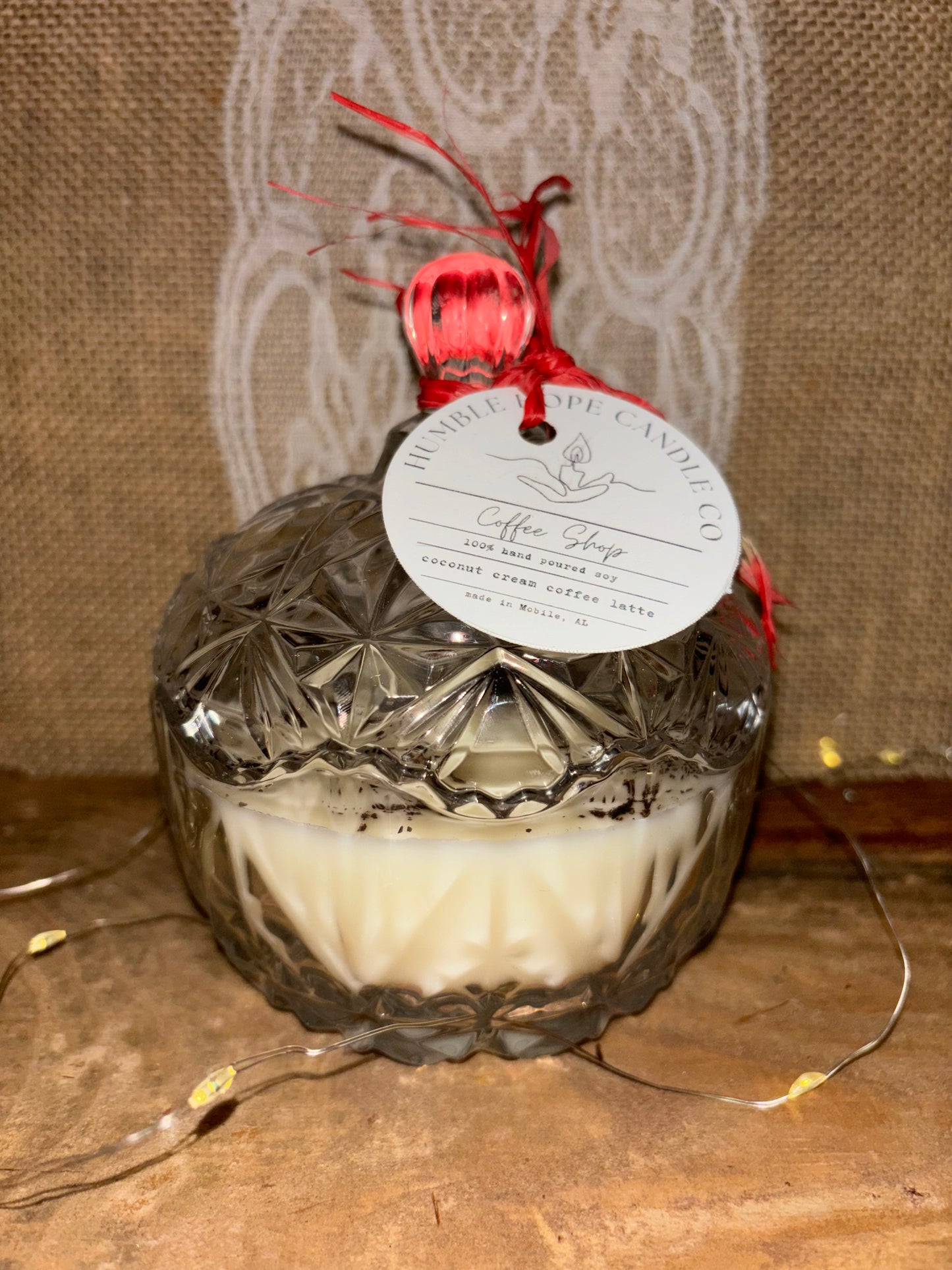 Coffee Shop 10oz Glass Candy Jar