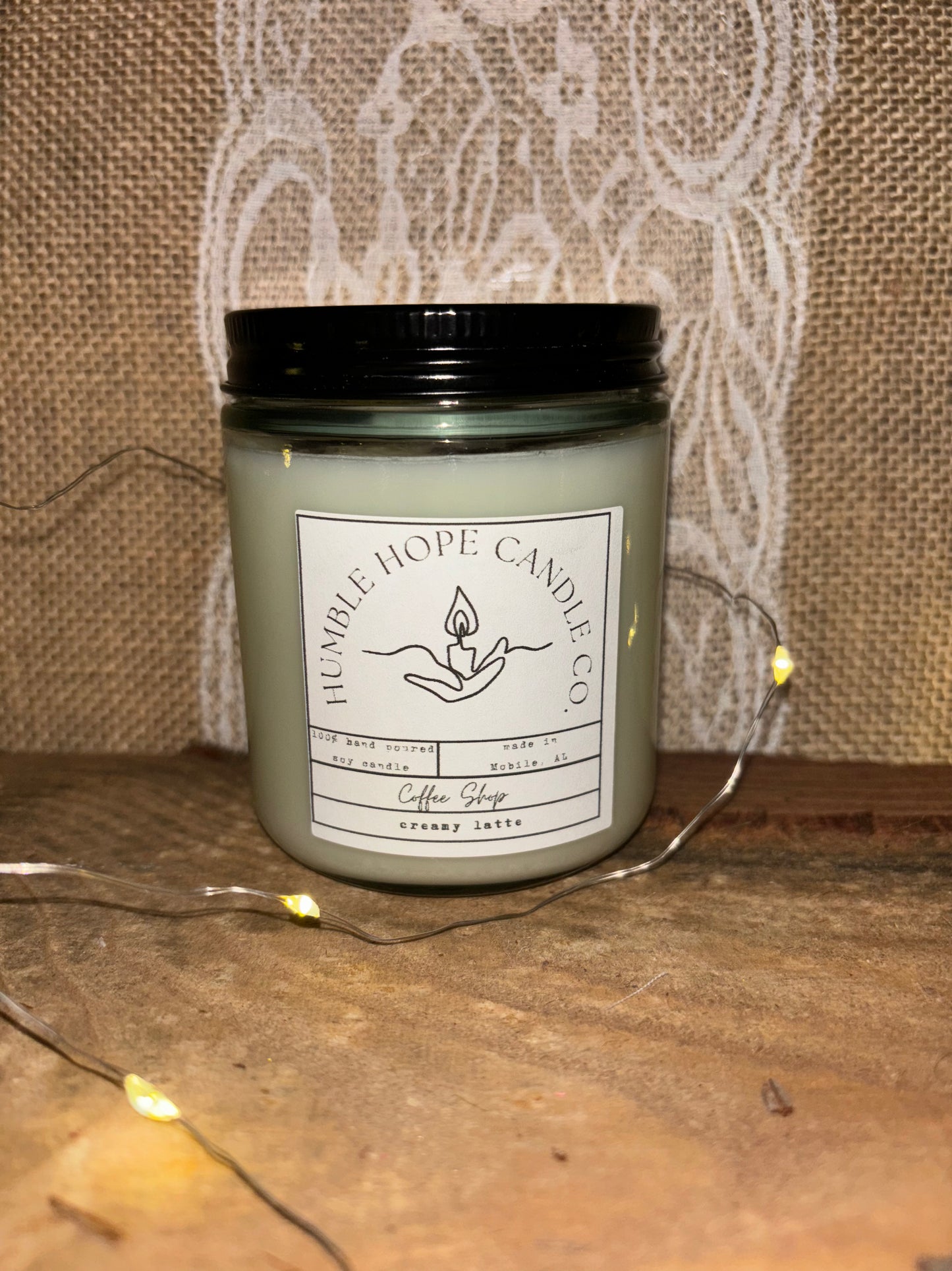 Coffee Shop 8oz Glass Candle