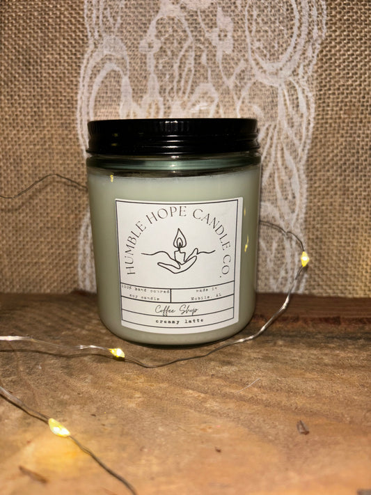 Coffee Shop 8oz Glass Candle